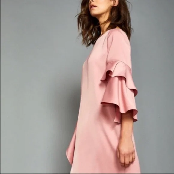 Ted Baker Pink Eicio Ruffle Ruffle Tunic Dress - Picture 4 of 15
